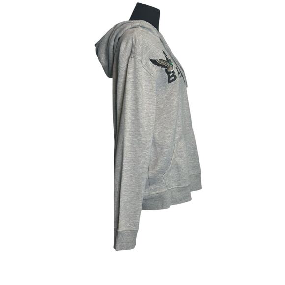 Brooklyn Cloth gray embroidered long sleeves hoodie sweatshirt size Medium - Picture 6 of 10